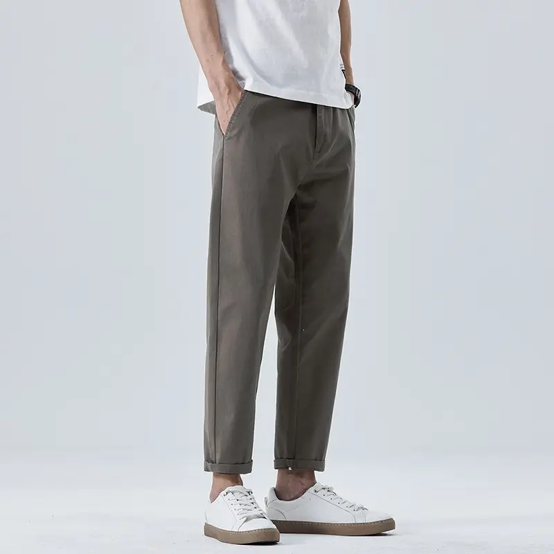 Herren Modische Chino-Hose mit Bundfalten Drune