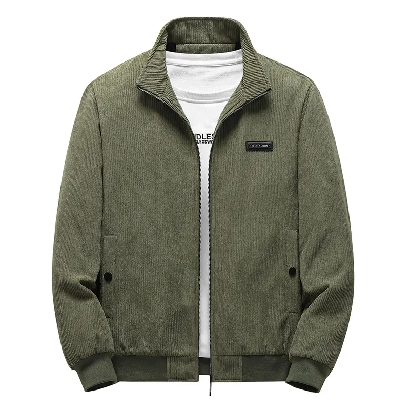 Herren Modische Cordjacke mit Stehkragen Drune