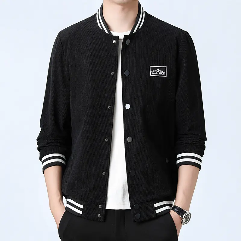 Herren Modische Cordjacke mit Streifen Drune