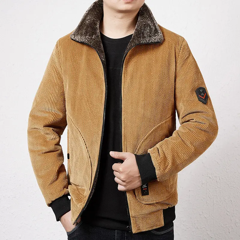 Herren Modische Cordjacke mit Teddyfutter Drune