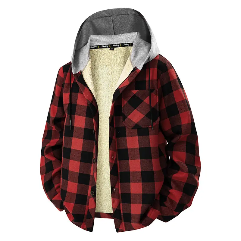 Herren Modische Flanelljacke mit Fleece-Futter Drune