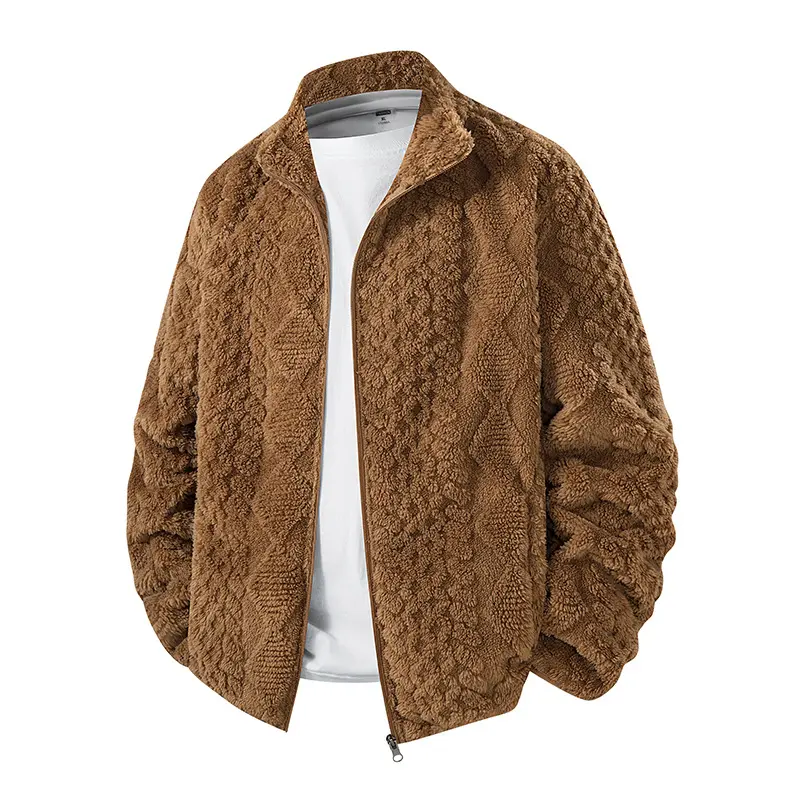Herren Modische Fleecejacke mit hohem Kragen Drune