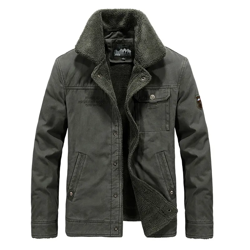 Herren Modische Freizeitjacke mit Teddyfutter Drune