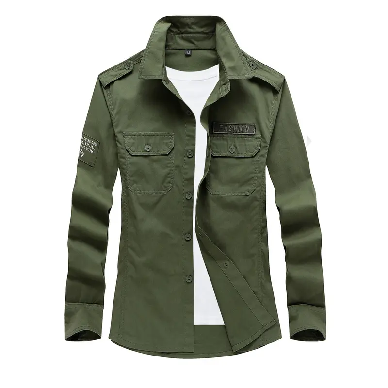 Herren Modische Hemdjacke mit praktischen Taschen Drune