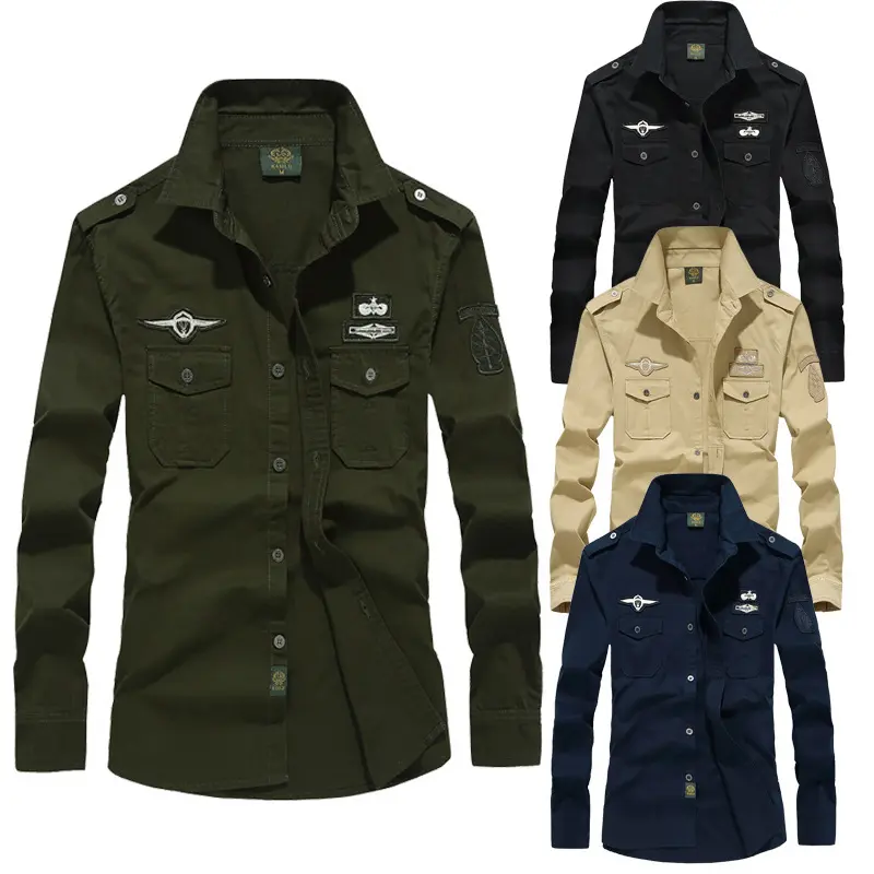 Herren Modische Hemdjacke mit Stickereien Drune