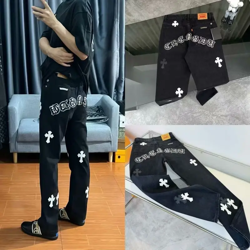Herren Modische Jeans mit grafischen Drucken Drune