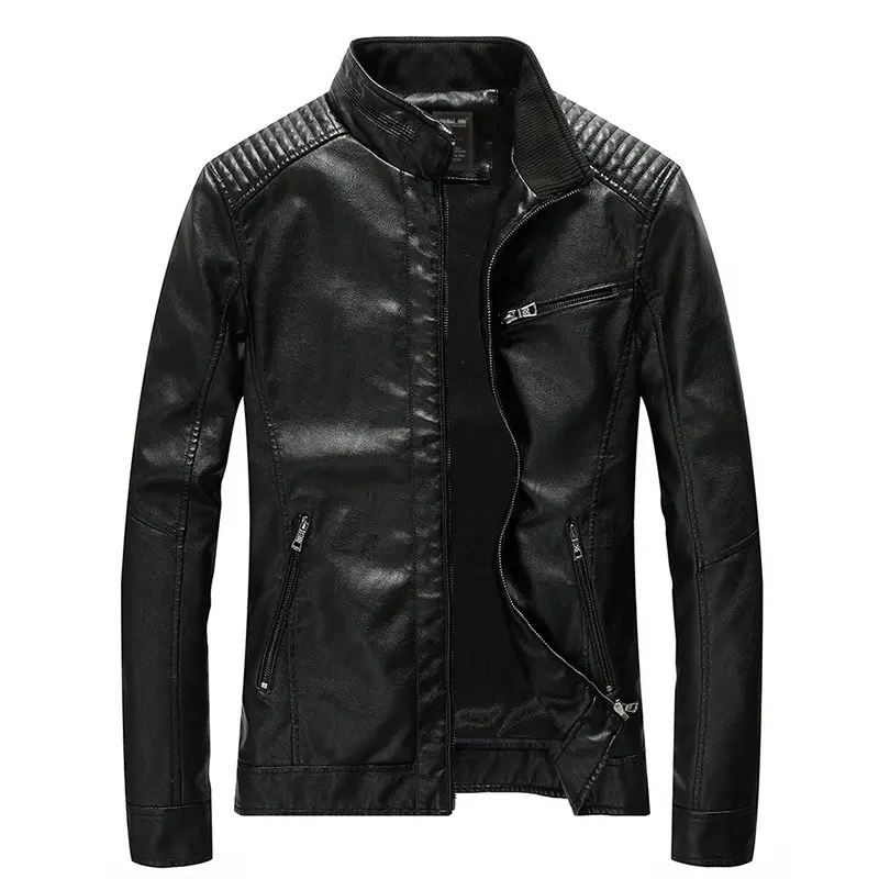 Herren Modische Kunstlederjacke Drune