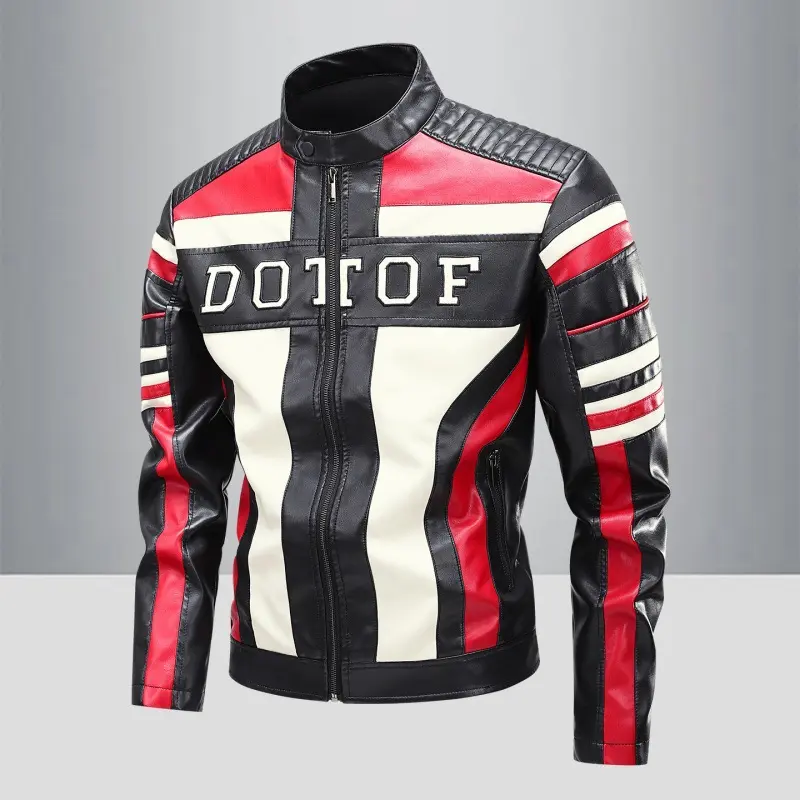 Herren Modische Kunstlederjacke mit praktischen Taschen Drune 1788321954