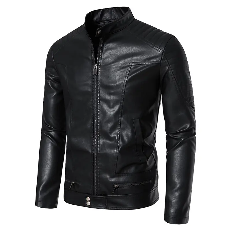 Herren Modische Kunstlederjacke mit Steppdetails Drune 1788322065