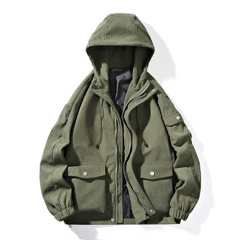 Herren Modische Outdoorjacke mit Kapuze Drune