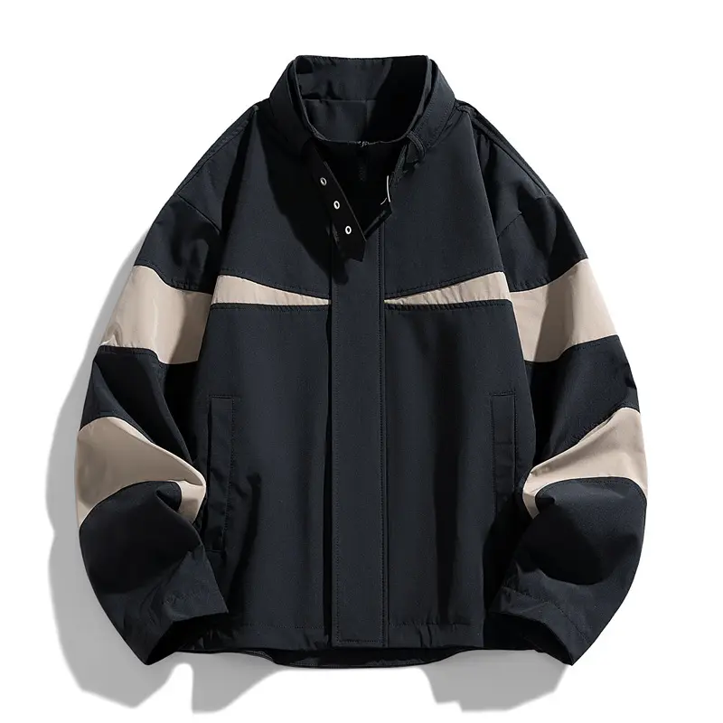 Herren Modische Sportjacke mit hohem Kragen Drune