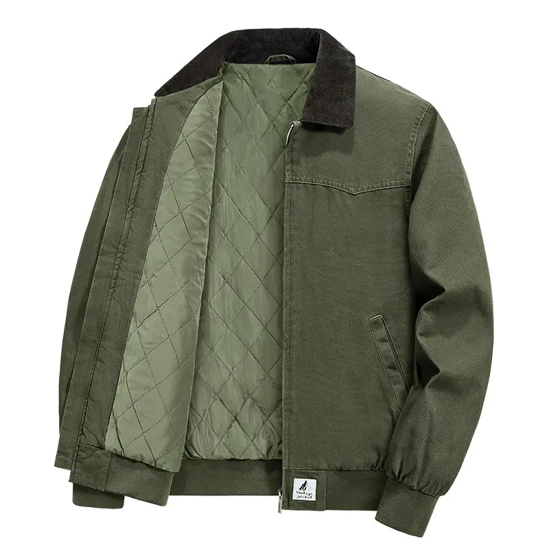 Herren Modische Übergangsjacke mit samtigem Kragen Drune