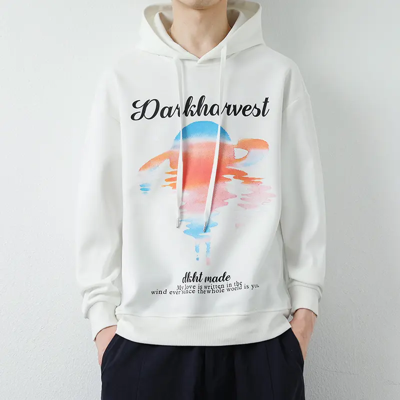 Herren Modischer Kapuzenpullover mit kreativen Grafikdruck Drune