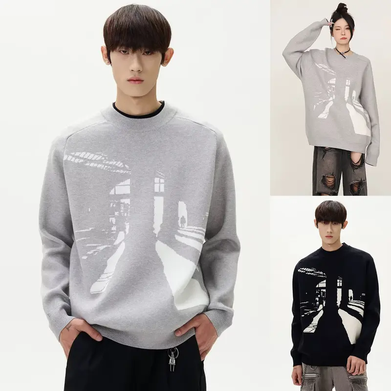 Herren Modischer Pullover mit grafischem Design Drune