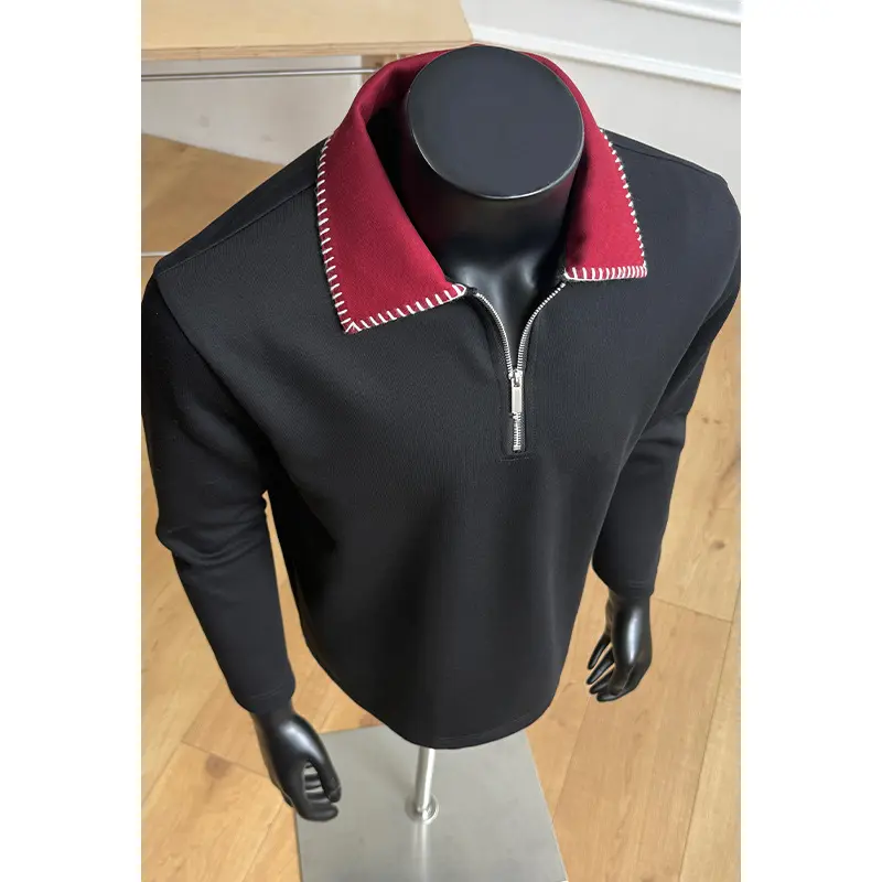 Herren Modischer Stehkragen-Pullover mit Reißverschluss Drune