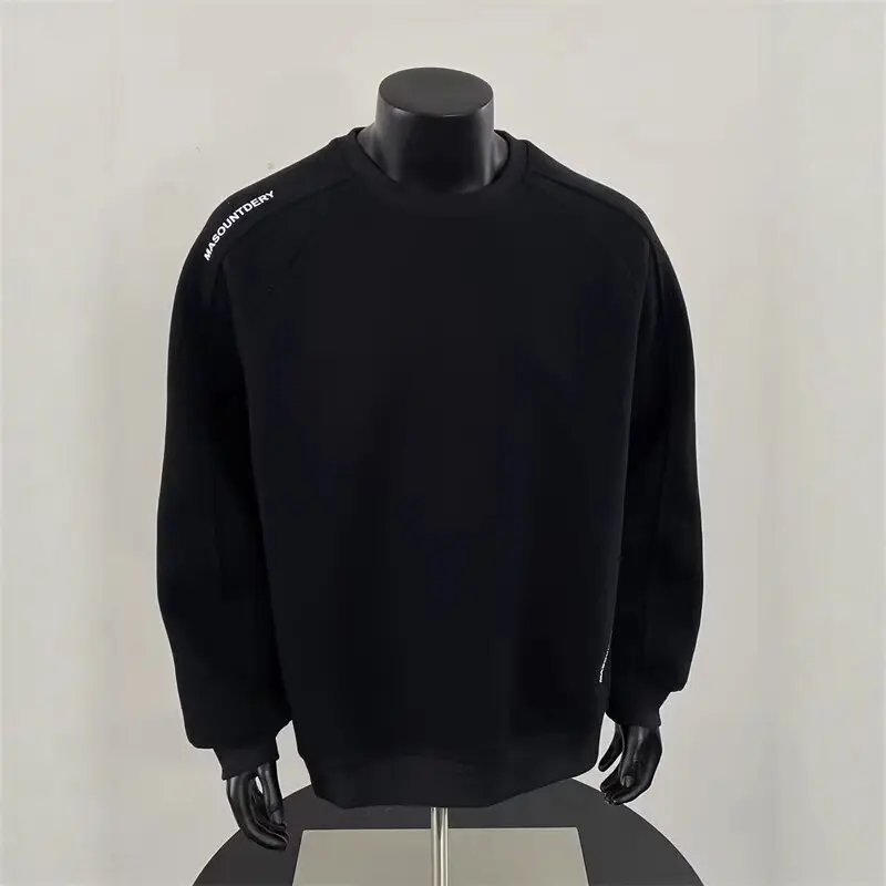 Herren Modischer Sweatshirt mit Schulter-Patch-Design Drune