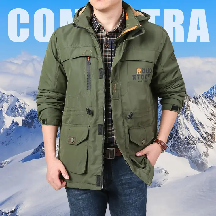 Herren Multifunktionale Outdoorjacke mit mehreren Taschen Drune