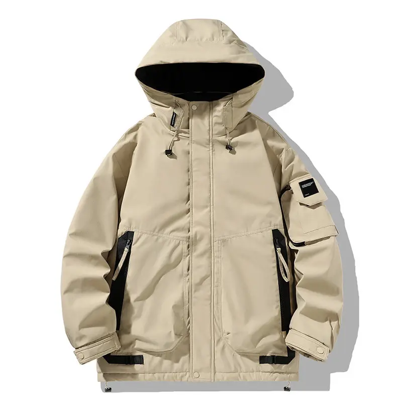Herren Multifunktionale wetterfeste Parka mit Kapuze Drune