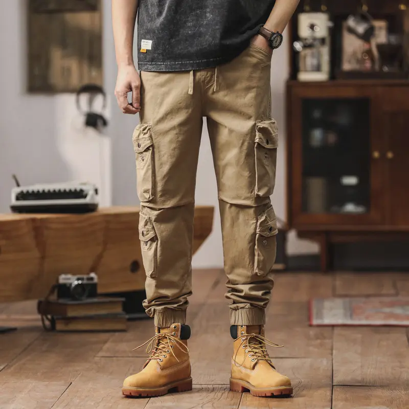 Herren Multifunktions-Cargo-Jogger mit abnehmbaren Kniepanelen, Utility-Taschen und elastischem Saum Drune