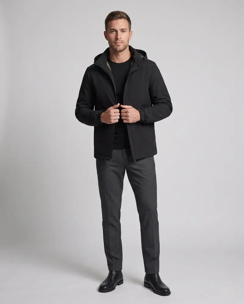 Herren Multifunktions-Outdoormantel mit verstellbarem Kapuzen-Design Drune
