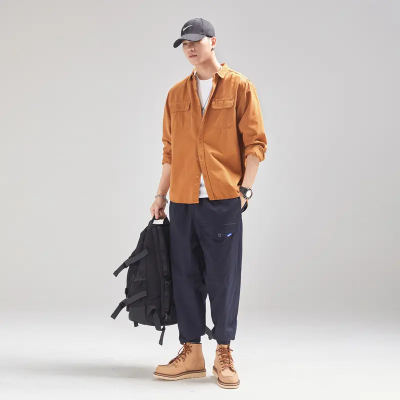 Herren Overshirt aus Baumwoll‑Twill mit Pattentaschen und Relaxed‑Fit Drune