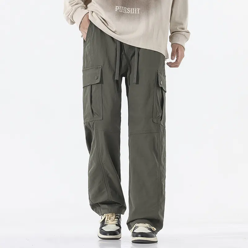 Herren Oversize-Cargohose im Utility-Stil mit Tunnelzugbund und großen Klappentaschen Drune