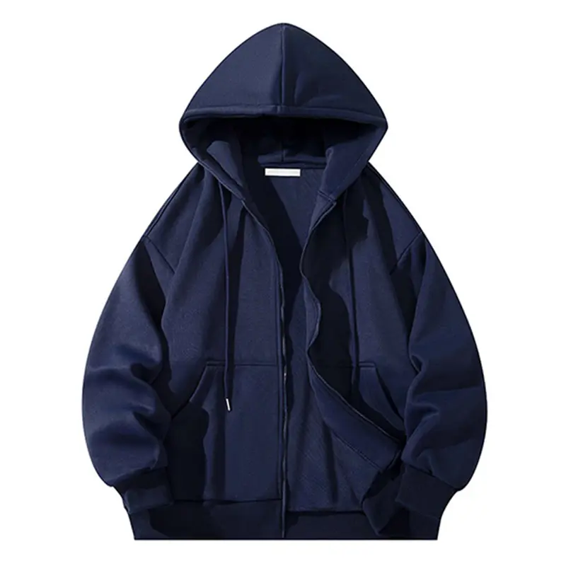 Herren Oversize Reißverschluss‑Kapuzenjacke aus schwerer Sweatqualität mit Kängurutaschen Drune