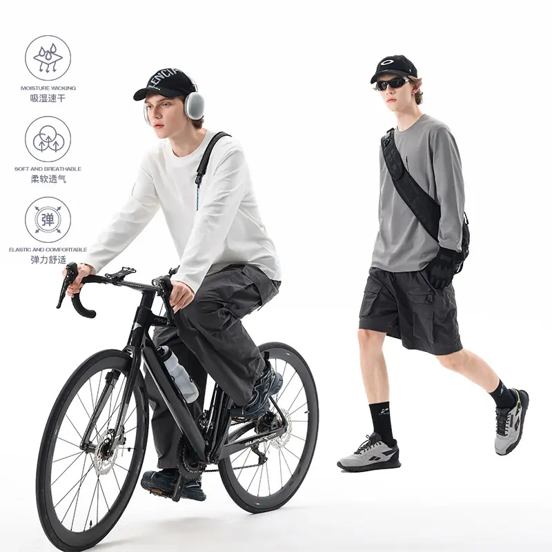 Herren Oversized-Langarmshirt mit Brustreißverschluss und Relaxed-Fit Drune