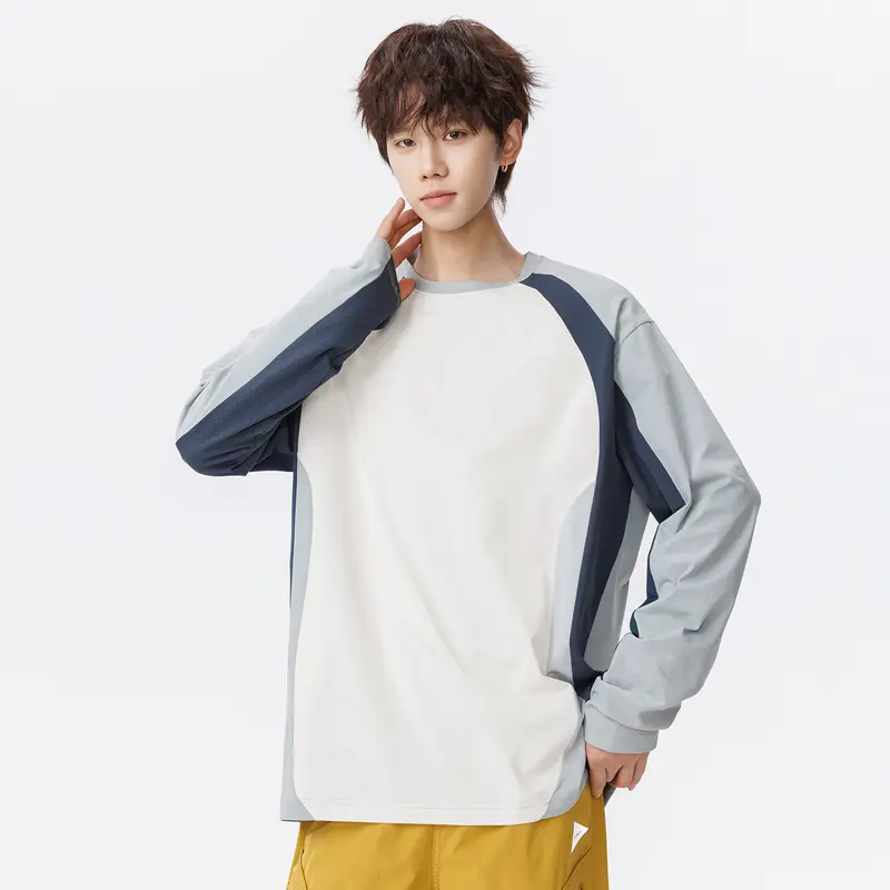 Herren Oversized Performance-Langarmshirt mit Raglanärmeln und Mesh‑Einsätzen Drune