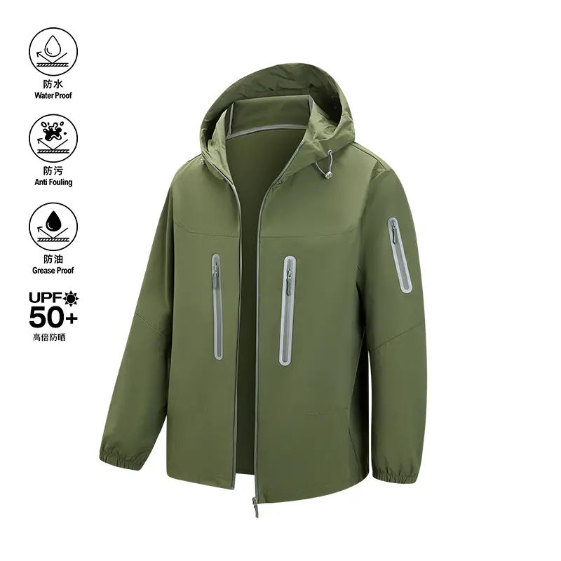 Herren Packbare Technical-Softshelljacke mit Kapuze, getapten Reißverschlüssen und Brusttaschen Drune