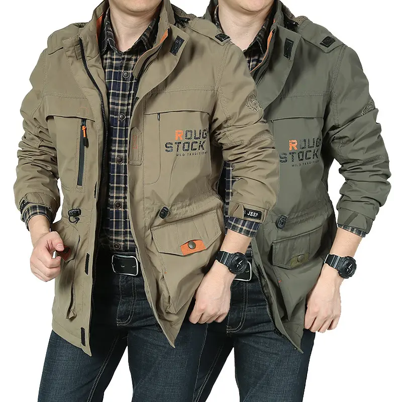 Herren Praktische Übergangsjacke mit Multifunktionalen Taschen Drune