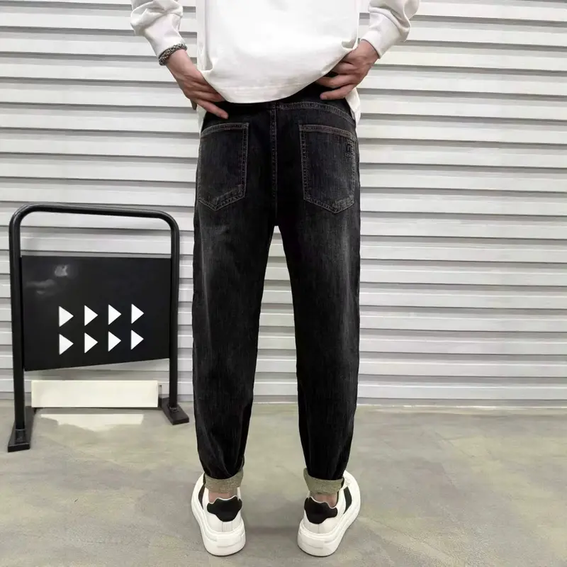 Herren Relaxed Denim-Jogger mit Kordelzug und elastischem Saum Drune