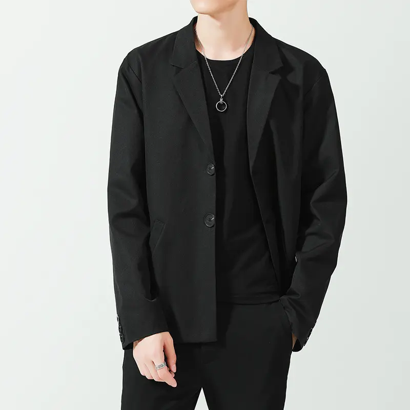 Herren Relaxed-Fit Baumwollmix Oversize-Sakko mit Zwei-Knopf-Verschluss Drune