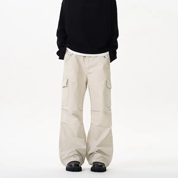 Herren Relaxed Utility-Cargohose im Palazzoschnitt aus Baumwoll-Twill Drune