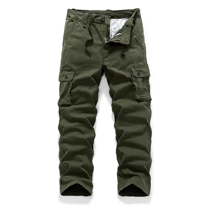 Herren Robust-Canvas Cargohhose mit Tunnelzugbund, Knieabnähern und Mehrfach-Klappentaschen Drune