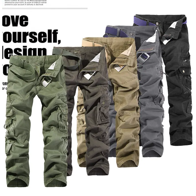 Herren Robuste Cargo-Arbeitshose mit Mehrfach‑Taschen, Kniefalten und Relaxed‑Fit Drune