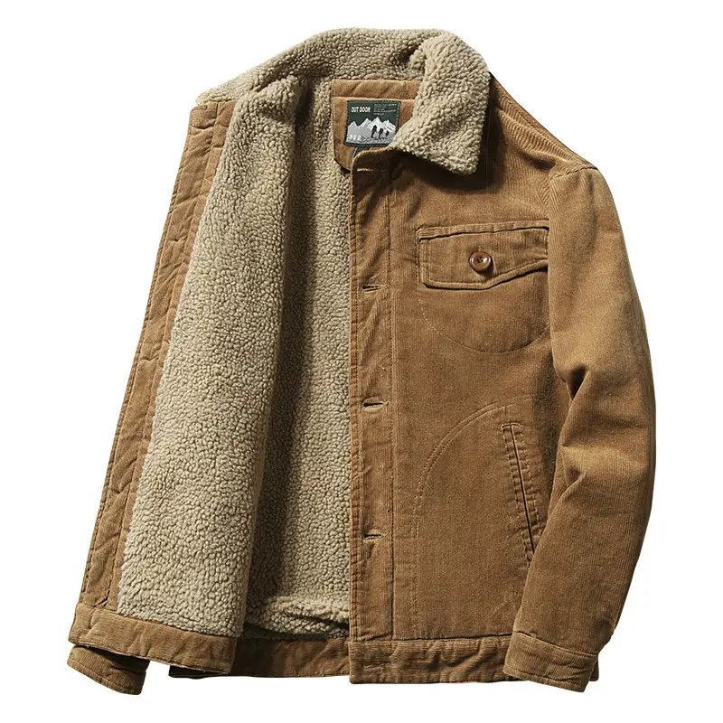 Herren Robuste Cordjacke mit Teddyfutter Drune