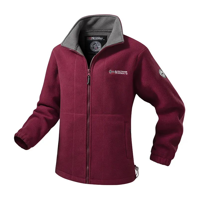 Herren Robuste Trekking-Fleecejacke mit hohem Stehkragen, durchgehendem Reißverschluss & praktischen Eingrifftaschen Drune