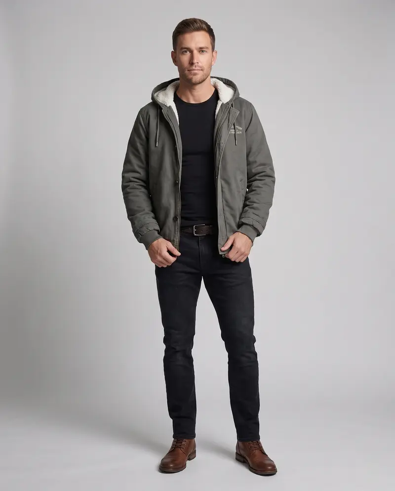Herren Robuste Übergangsjacke mit Teddyfutter Drune