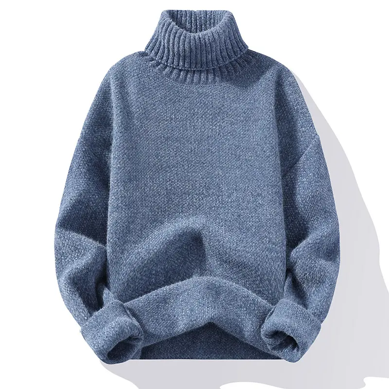 Herren Rollkragenpullover aus Bouclé-Feinstrick mit gerippten Bündchen Drune