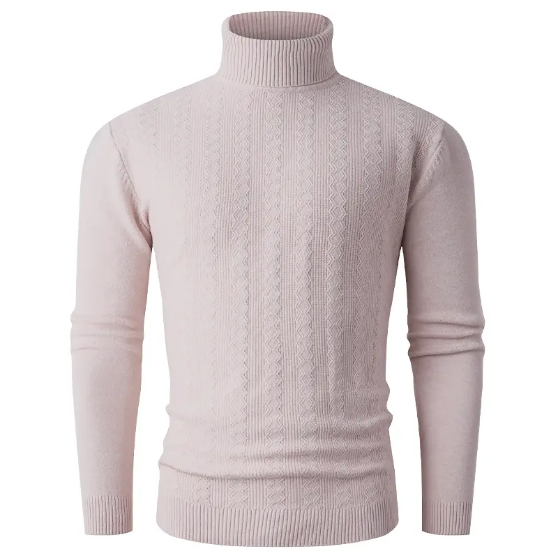 Herren Rollkragenpullover aus Feinstrick mit Zopfmuster und schmaler Silhouette Drune