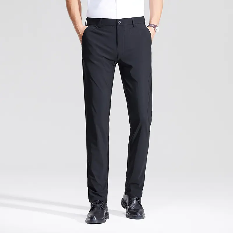 Herren Schlanke Business‑Stretchhose mit Bügelfalte und Komfortbund Drune