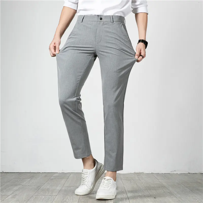 Herren Slim-Fit Stretch-Anzughose mit schmaler Knöchellänge Drune