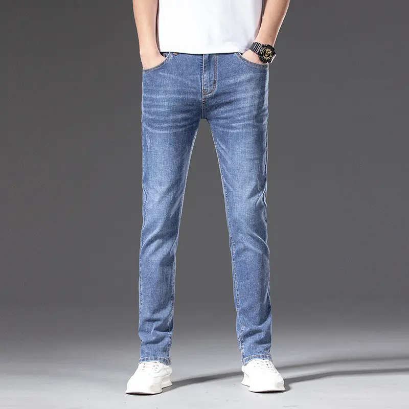 Herren Slim‑Straight Stretchjeans mit leichter Used‑Optik Drune