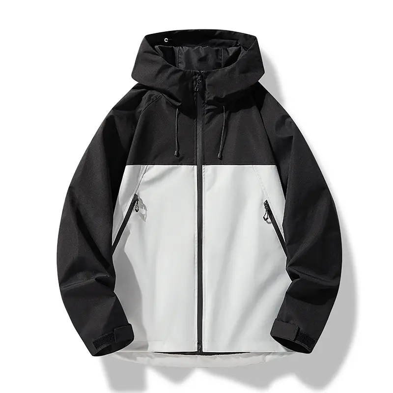 Herren Softshell-Outdoorjacke im Blockdesign mit Kapuze, Reißverschluss und wasserabweisender Beschichtung Drune