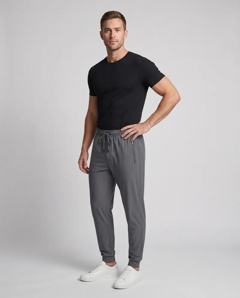 Herren Sport Jogginghose mit seitlichem Reißverschluss Drune