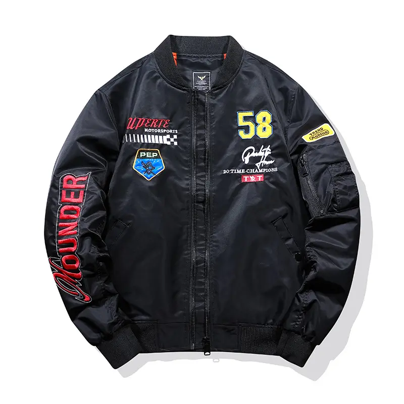 Herren Sportliche Bomberjacke mit bunten Applikationen Drune