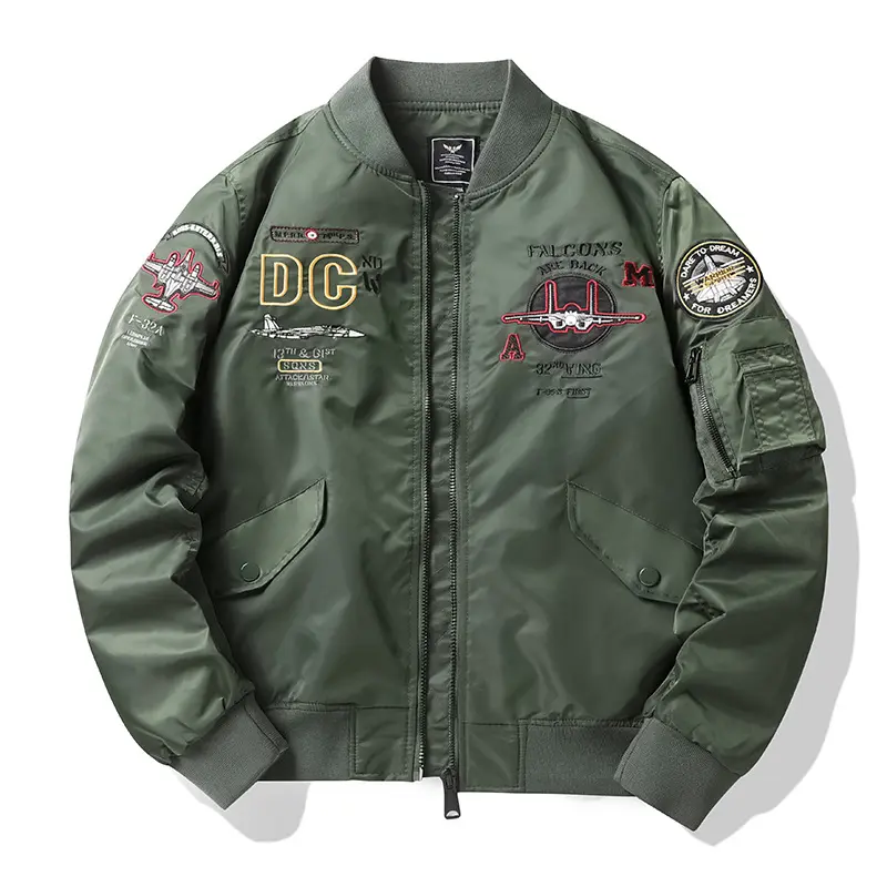 Herren Sportliche Bomberjacke mit einzigartigem Stickdesign Drune