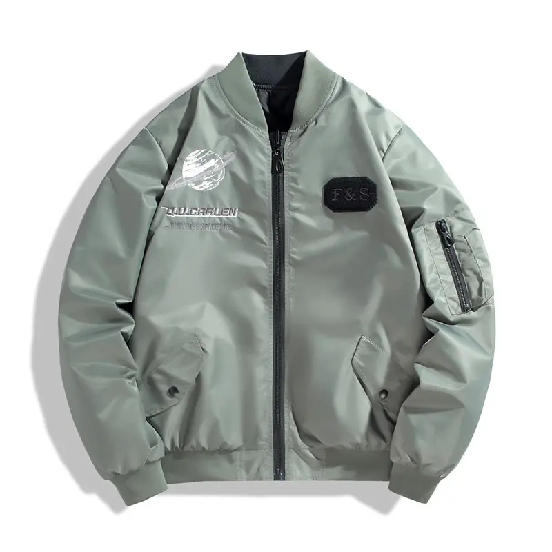 Herren Sportliche Bomberjacke mit stylischen Patches Drune