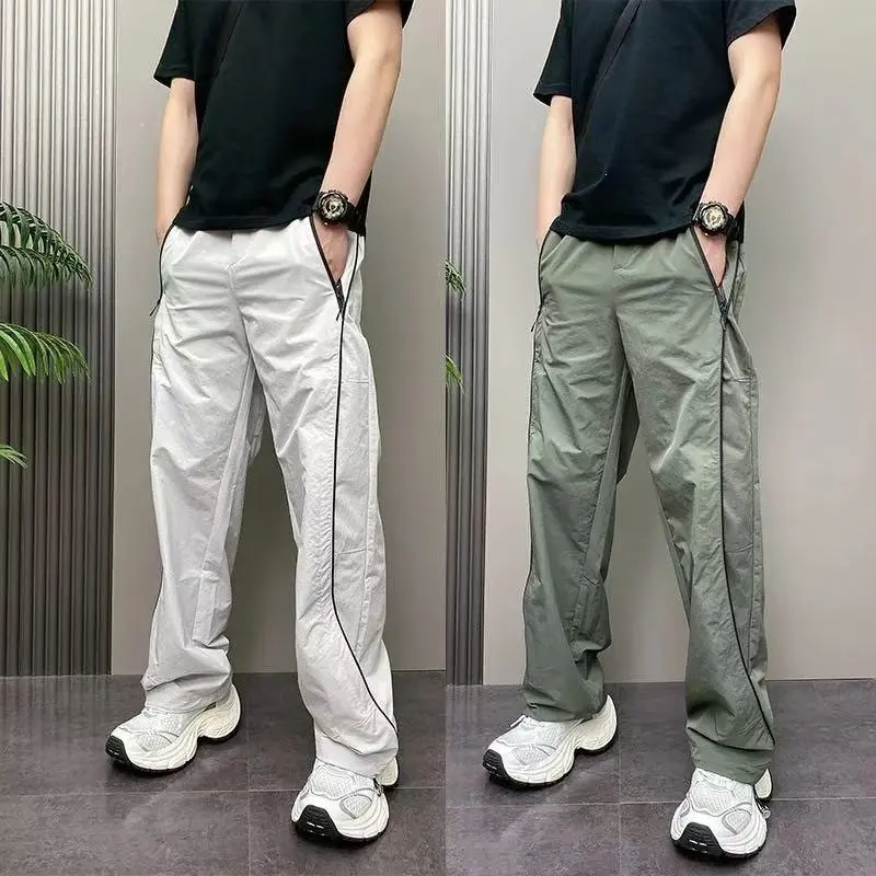 Herren Sportliche Freizeithose mit Reißverschluss und Seitentaschen Drune